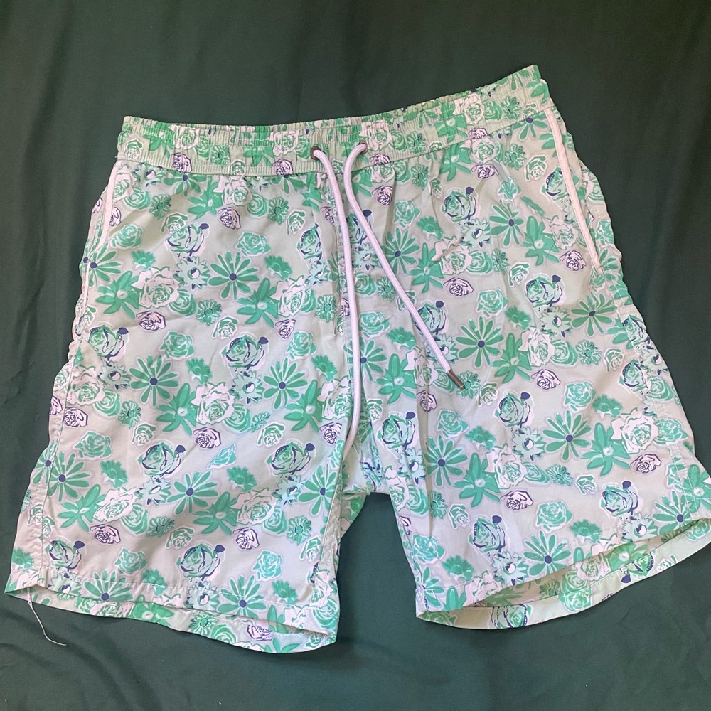 MR. Swim floral blue men’s swim trunk